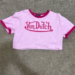 Von Dutch Pink Tee with Logo